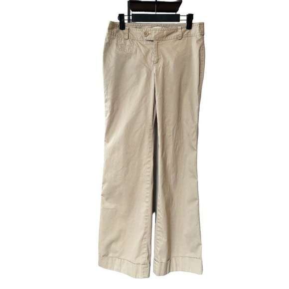 Banana Republic Martin Fit Pants Size 4 Stretch Wide Leg Beige low rise - Picture 1 of 7